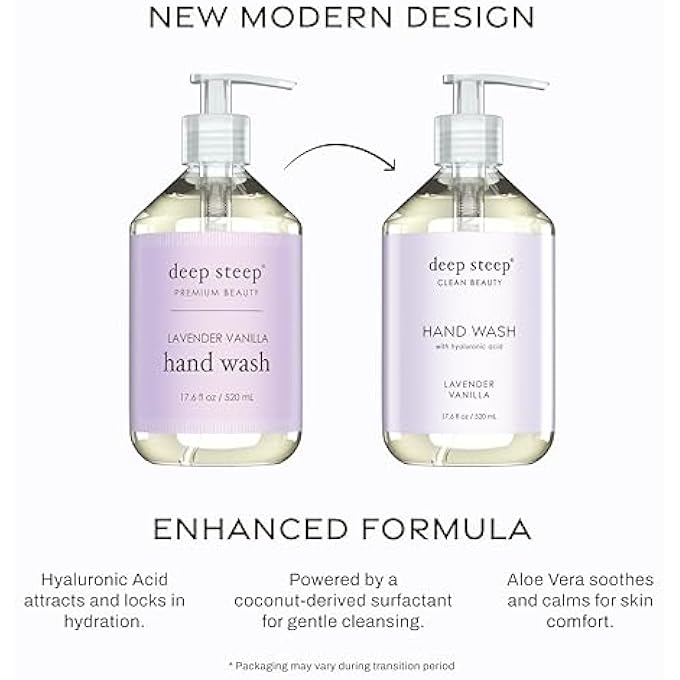 Deep Steep ARGAN OIL LIQUID HAND WASH, LAVENDER VANILLA, 17.6 FLUID OUNCE - Image 2